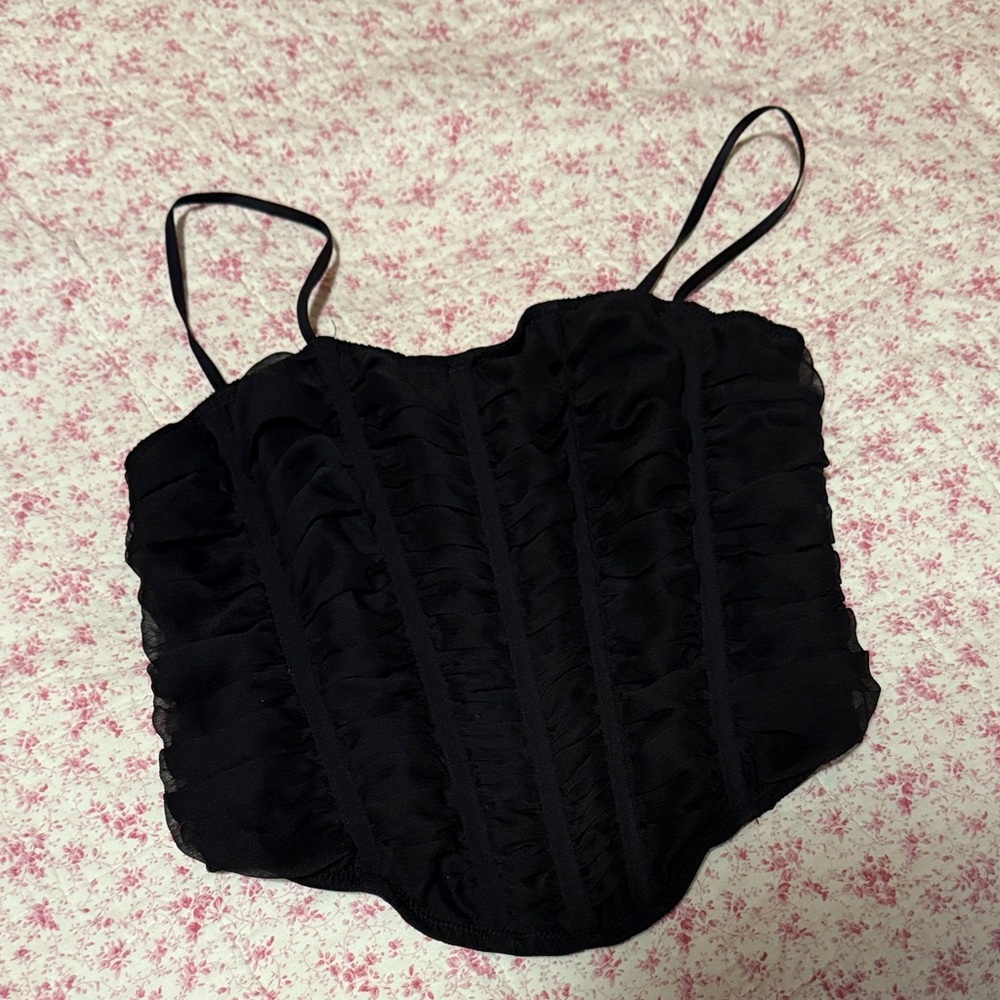 Urban Outfitters Black Ruched Camisole